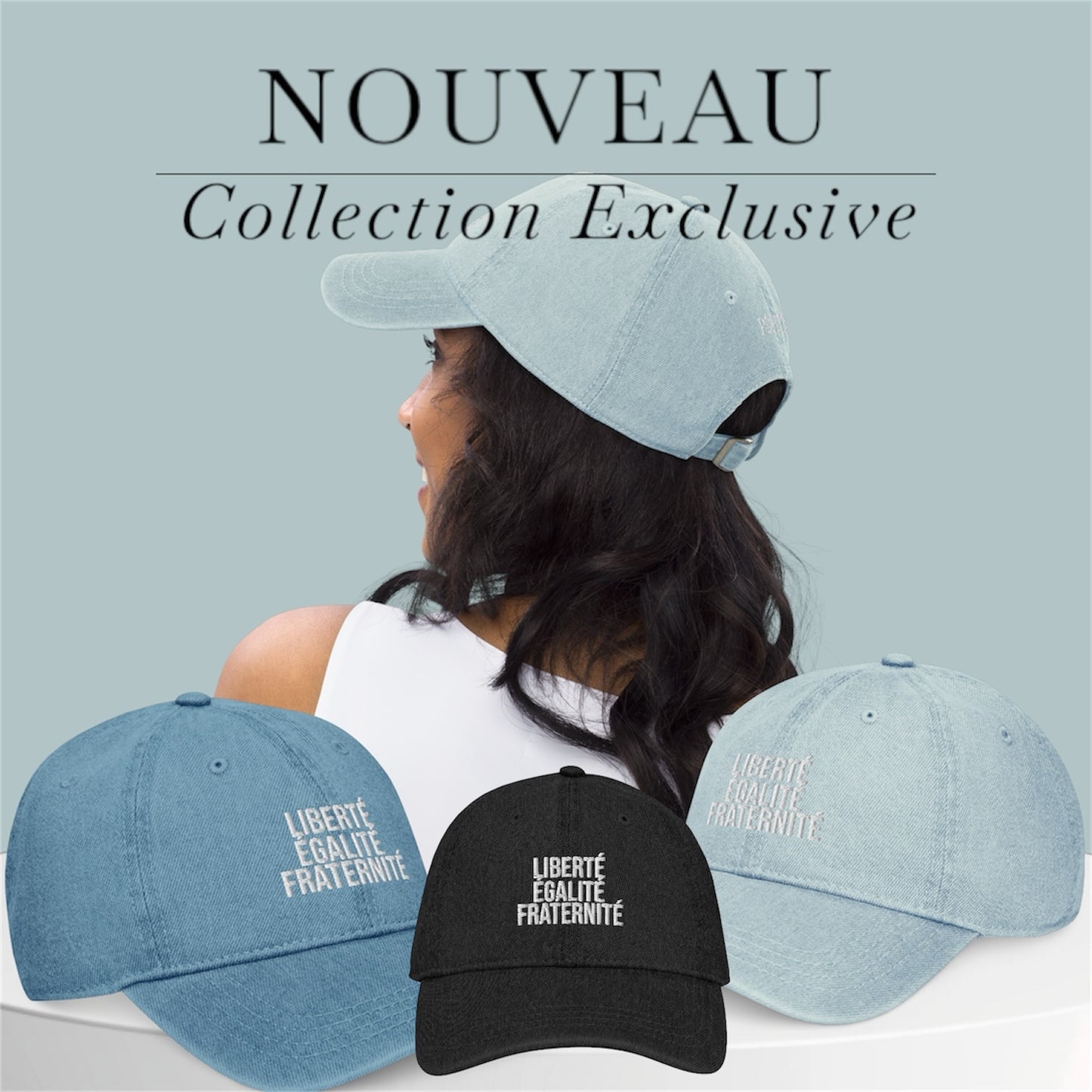 LIBERTÉ, ÉGALITÉ, FRATERNITÉ - CASQUETTE UNISEX - BRODÉ