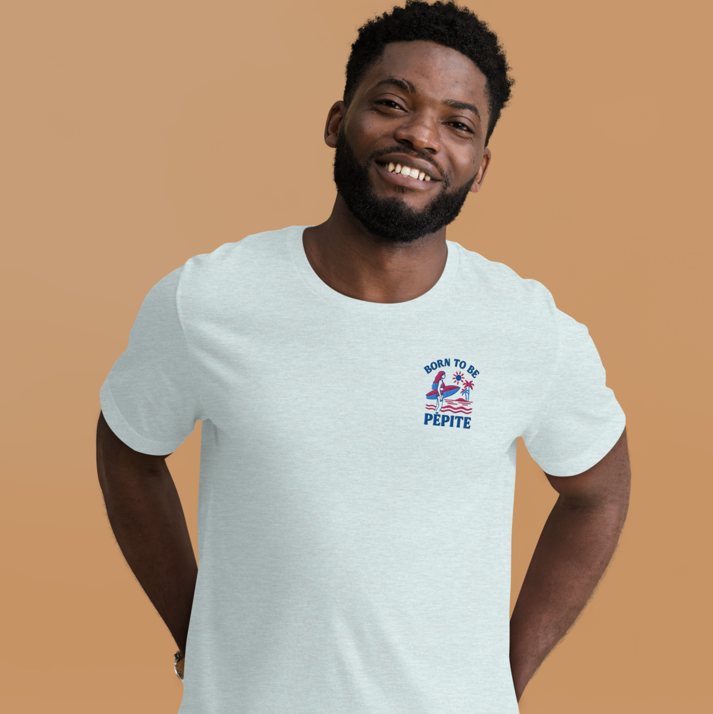 T-shirt brodé - Born to be Pépite unisexe