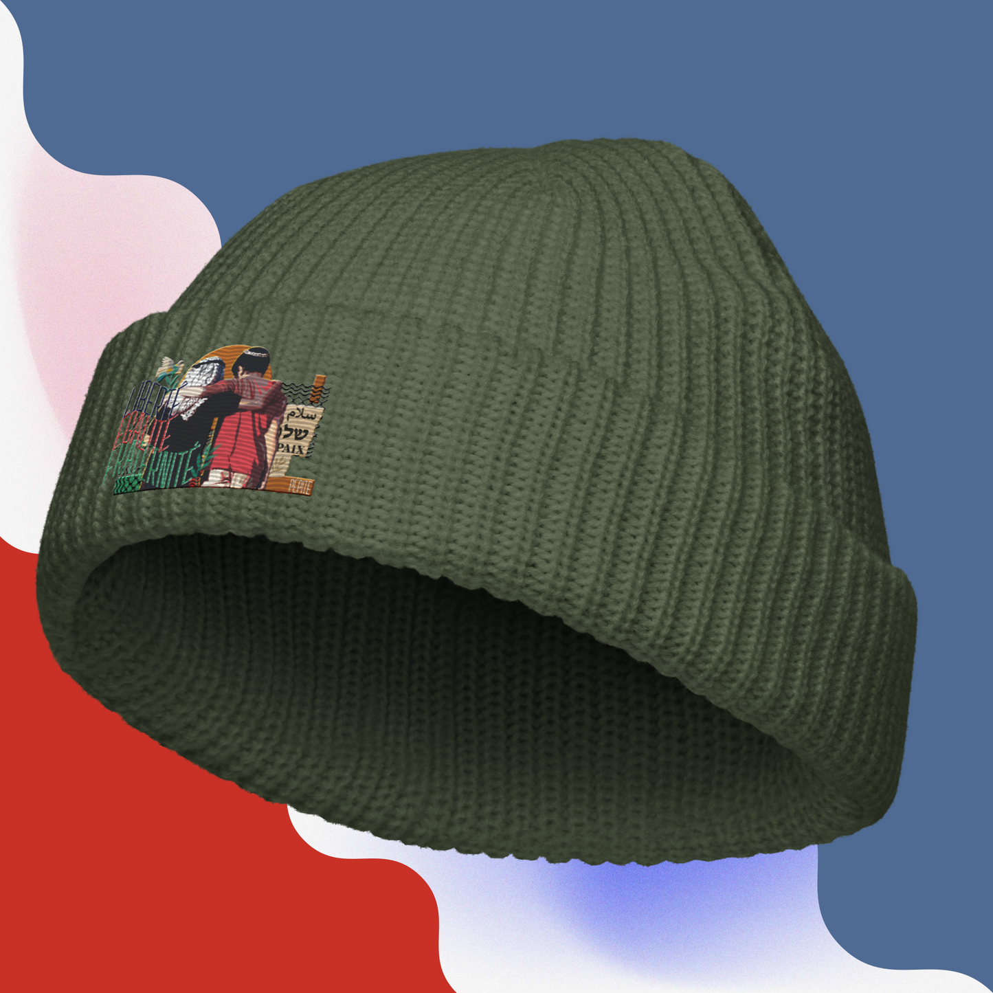 Collection Hiver 2025 - “Liberté, Égalité, Fraternité” - Disponible en 4 couleurs (coupe bonnet de pêcheur / design brodé)